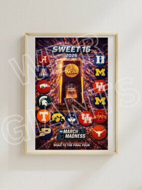 Sweet 16 Basketball March Madness Art Print 11" x 17" (all teams posters)